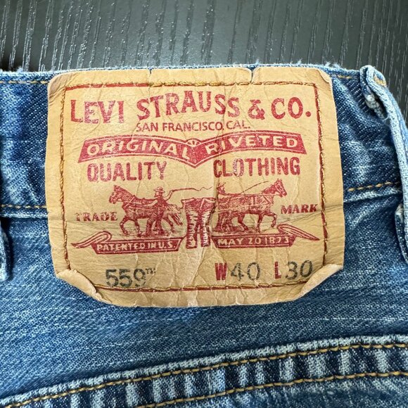 VTG Levi's 559 Jeans Men's 40x30 Medium Wash Relaxed Straight Distressed Y2K 00s - Picture 4 of 12
